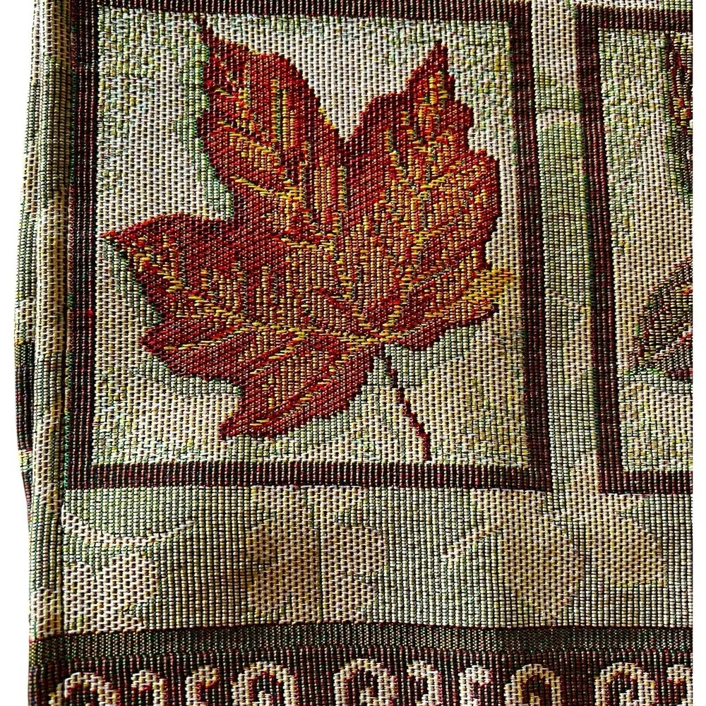 Fall Harvest Autumn Woven Tapestry Placemats Set of 4 Autumn Leaves Dinner 18